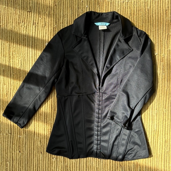 Marciano Corset-top with Boning Size L , Black 3/4 length sleeves - Picture 4 of 7